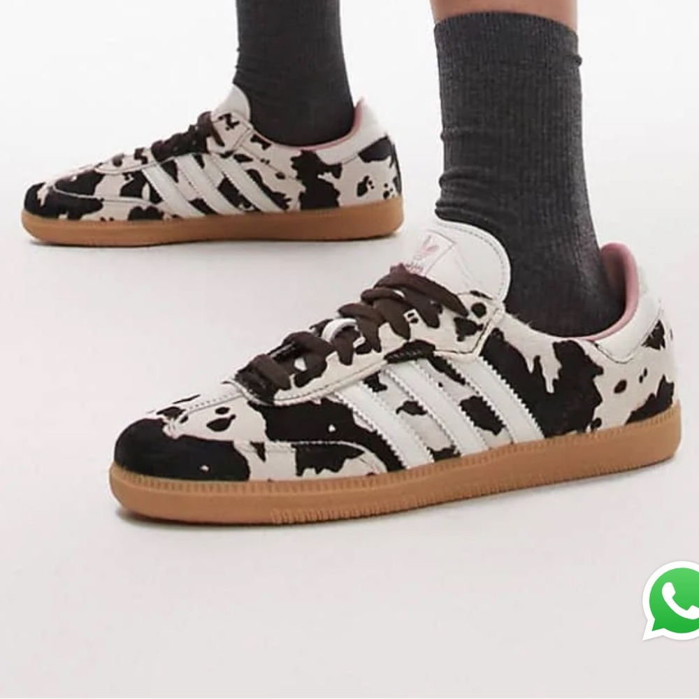 ADIDAS SAMBA OG Cow Print size 7.5 Women Sneakers Animal Print Gum Sole NWT - Picture 4 of 15